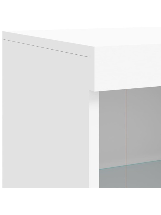 Kumode ar led lampiņām, balta, 81x37x100 cm