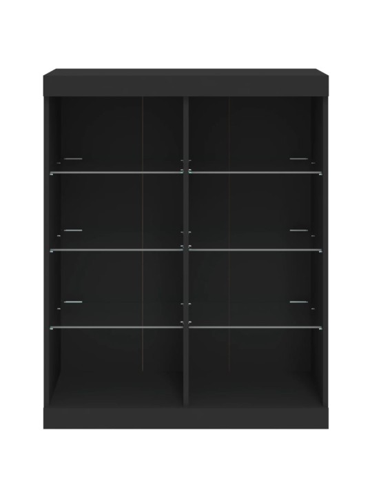 Kumode ar led lampiņām, melna, 81x37x100 cm