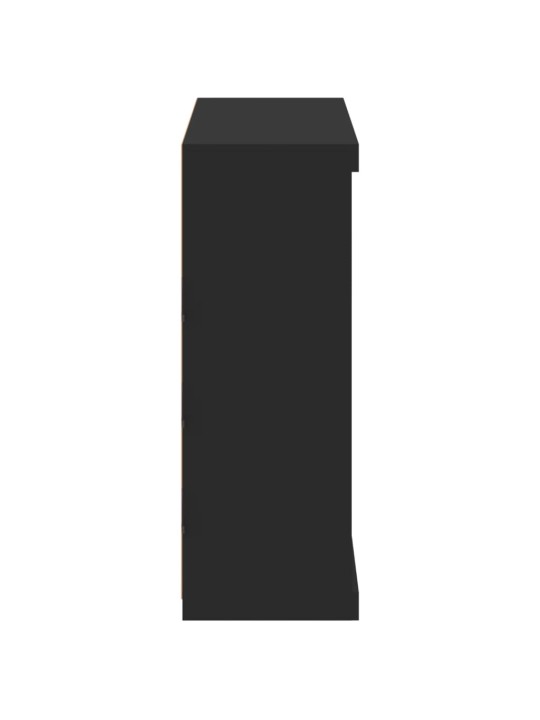 Kumode ar led lampiņām, melna, 81x37x100 cm