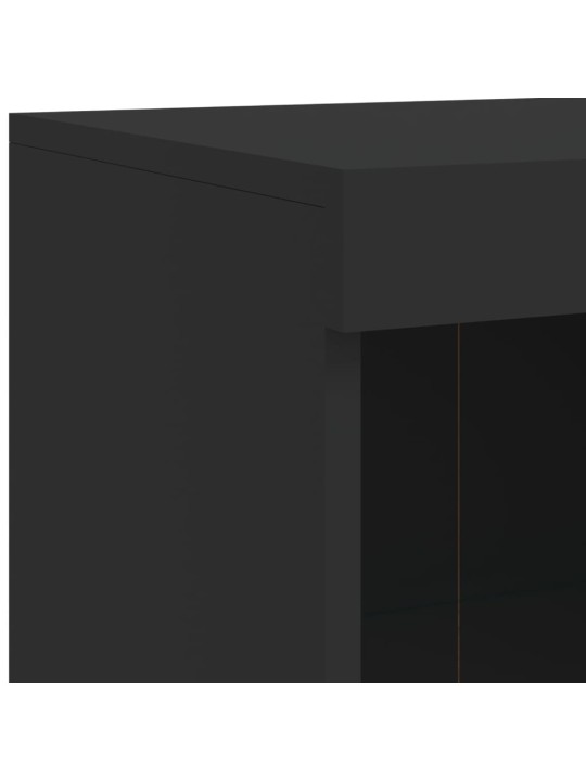 Kumode ar led lampiņām, melna, 81x37x100 cm