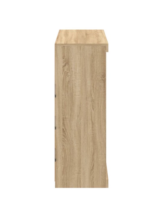 Kumode ar led lampiņām, ozolkoka krāsa, 81x37x100 cm