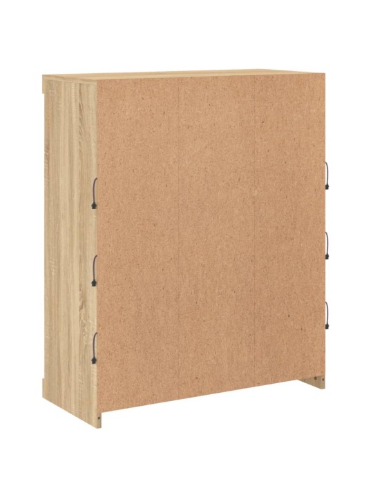 Kumode ar led lampiņām, ozolkoka krāsa, 81x37x100 cm