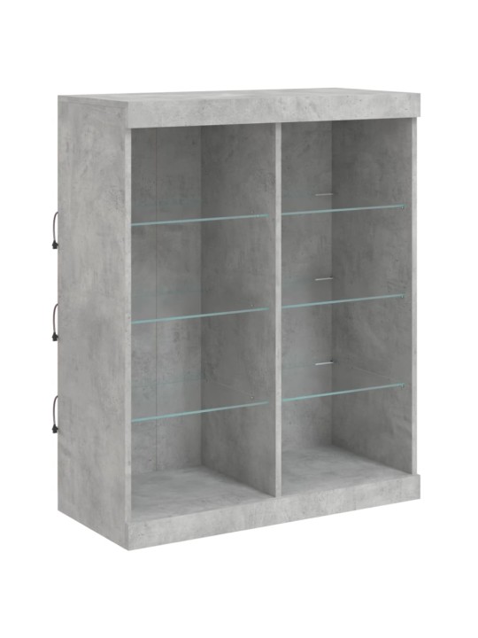 Kumode ar led lampiņām, betona pelēka, 81x37x100 cm