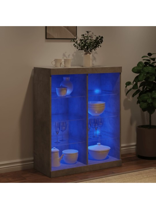 Kumode ar led lampiņām, betona pelēka, 81x37x100 cm