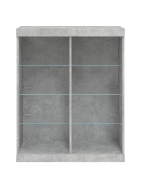 Kumode ar led lampiņām, betona pelēka, 81x37x100 cm