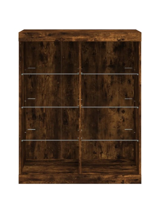 Kumode ar led lampiņām, ozolkoka krāsa, 81x37x100 cm