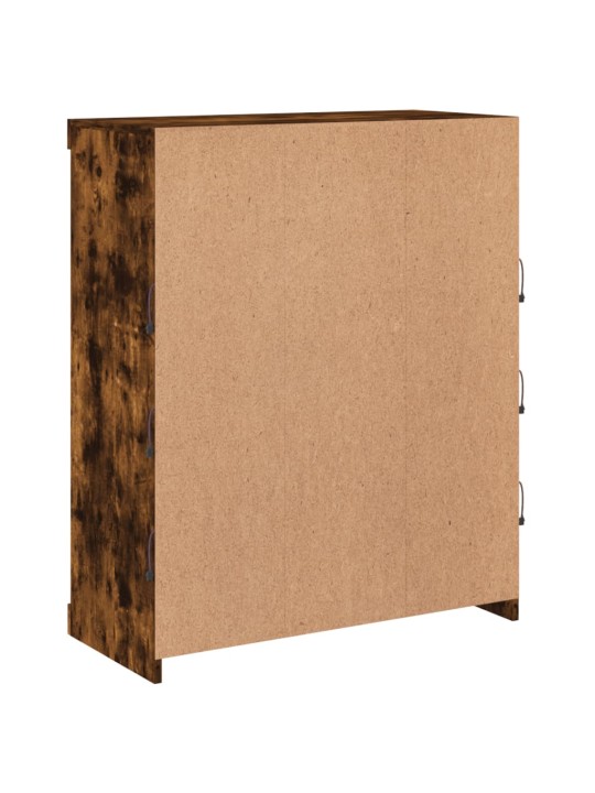 Kumode ar led lampiņām, ozolkoka krāsa, 81x37x100 cm