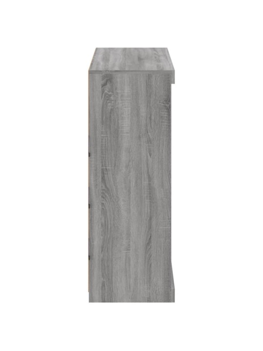 Kumode ar led lampiņām, pelēka ozolkoka krāsa, 81x37x100 cm