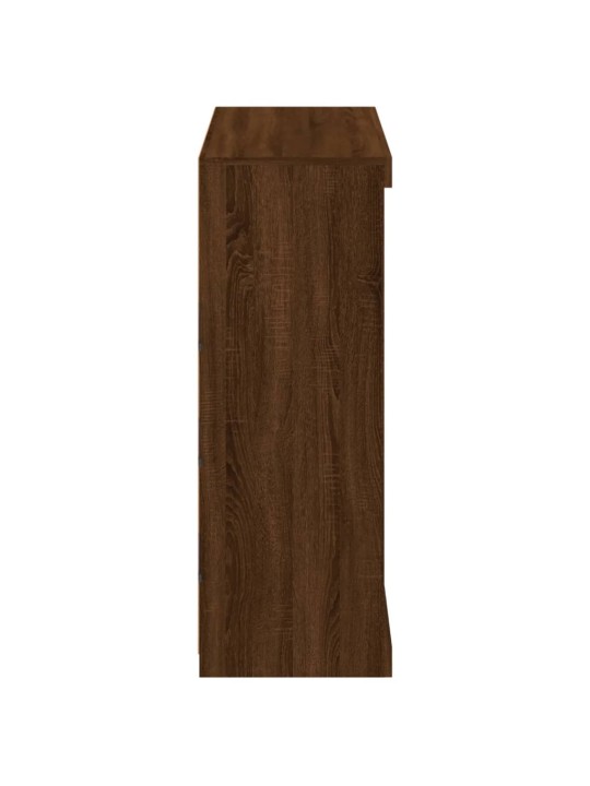 Kumode ar led lampiņām, brūna koka krāsa, 81x37x100 cm