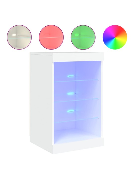 Kumode ar led lampiņām, balta, 41x37x67 cm