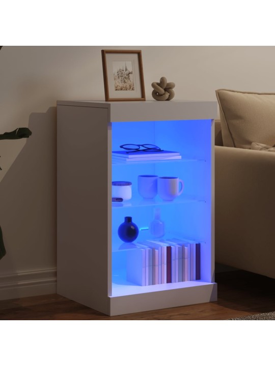 Kumode ar led lampiņām, balta, 41x37x67 cm