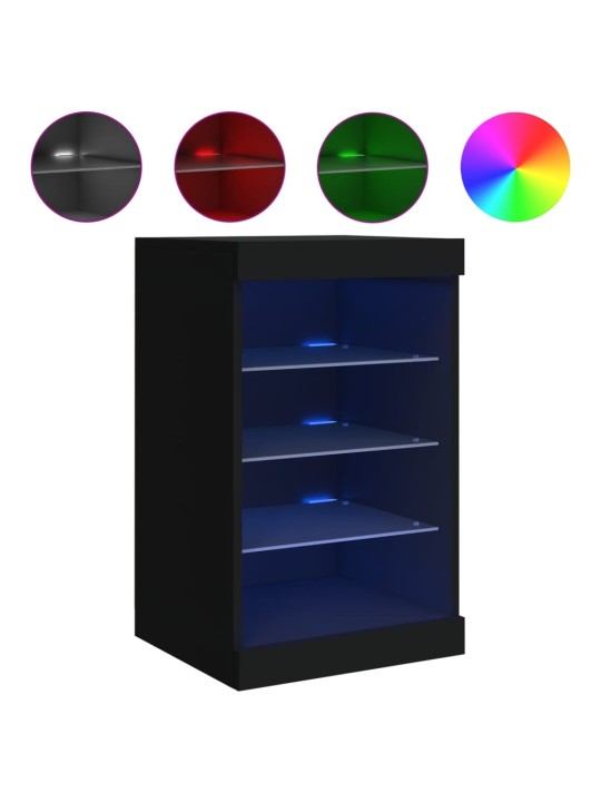 Kumode ar led lampiņām, melna, 41x37x67 cm