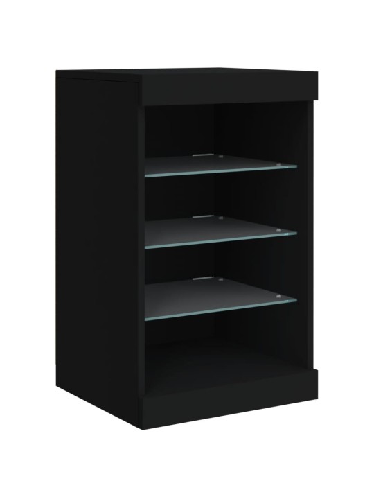 Kumode ar led lampiņām, melna, 41x37x67 cm
