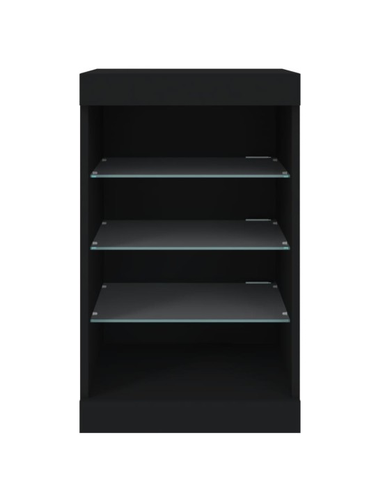Kumode ar led lampiņām, melna, 41x37x67 cm