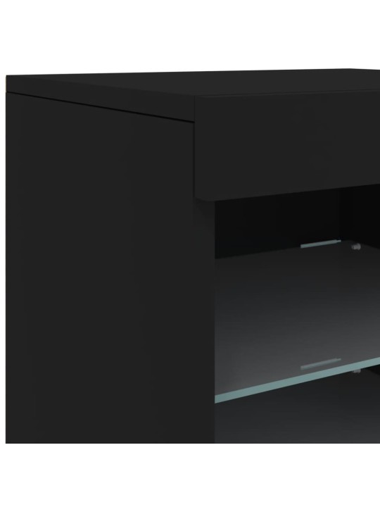 Kumode ar led lampiņām, melna, 41x37x67 cm