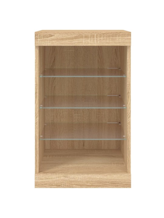Kumode ar led lampiņām, ozolkoka krāsa, 41x37x67 cm