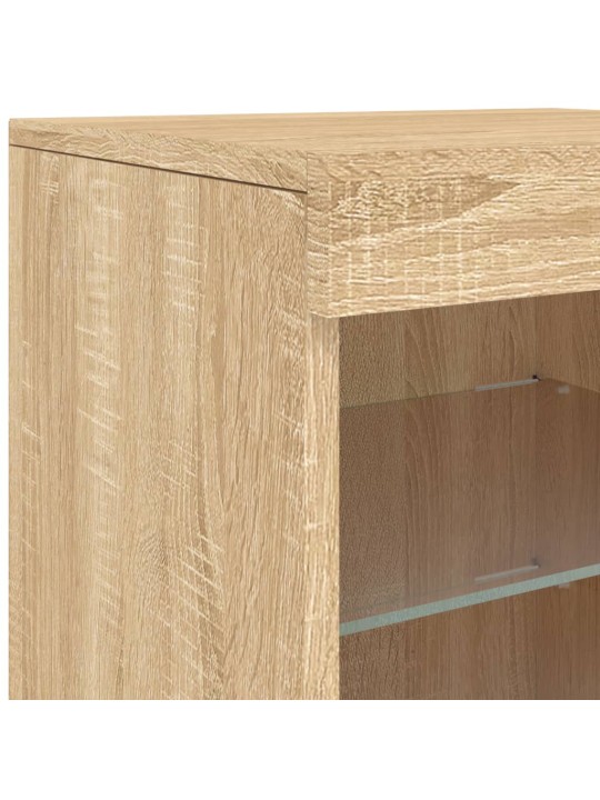 Kumode ar led lampiņām, ozolkoka krāsa, 41x37x67 cm