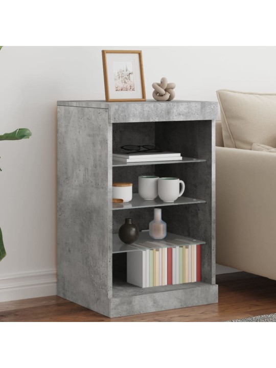 Kumode ar led lampiņām, betona pelēka, 41x37x67 cm