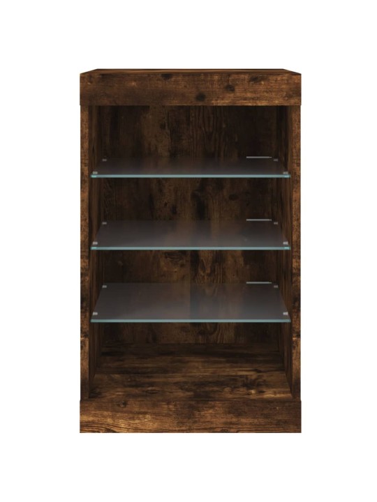 Kumode ar led lampiņām, ozolkoka krāsa, 41x37x67 cm