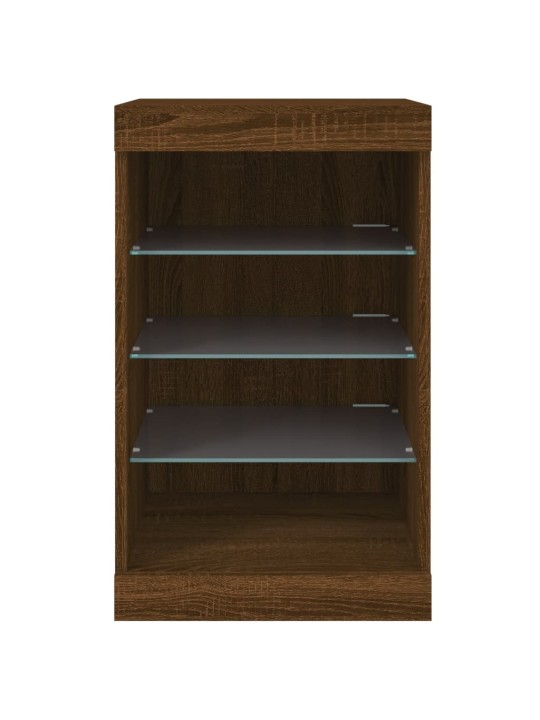 Kumode ar led lampiņām, brūna koka krāsa, 41x37x67 cm