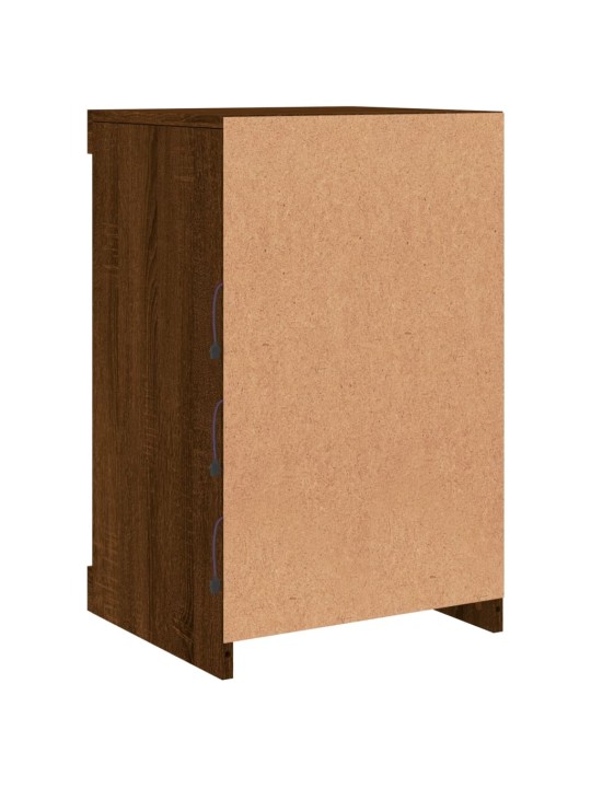 Kumode ar led lampiņām, brūna koka krāsa, 41x37x67 cm