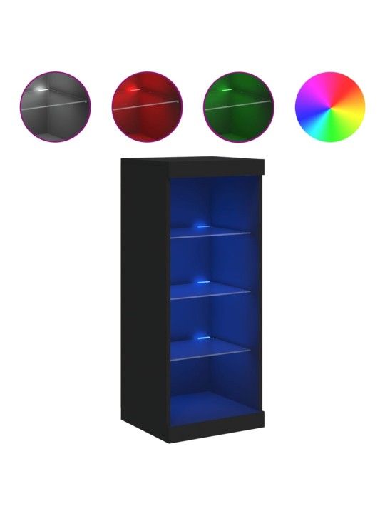 Kumode ar led lampiņām, melna, 41x37x100 cm