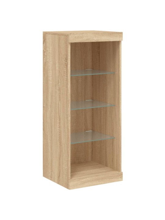 Kumode ar led lampiņām, ozolkoka krāsa, 41x37x100 cm