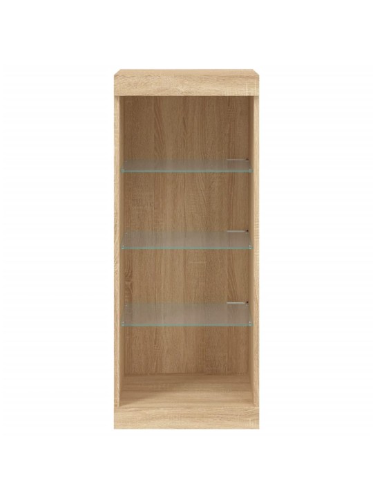 Kumode ar led lampiņām, ozolkoka krāsa, 41x37x100 cm