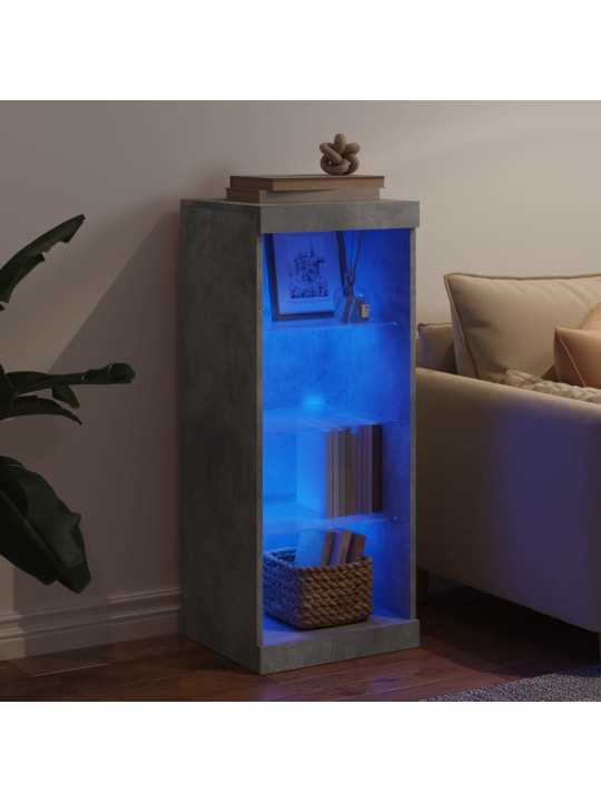 Kumode ar led lampiņām, betona pelēka, 41x37x100 cm