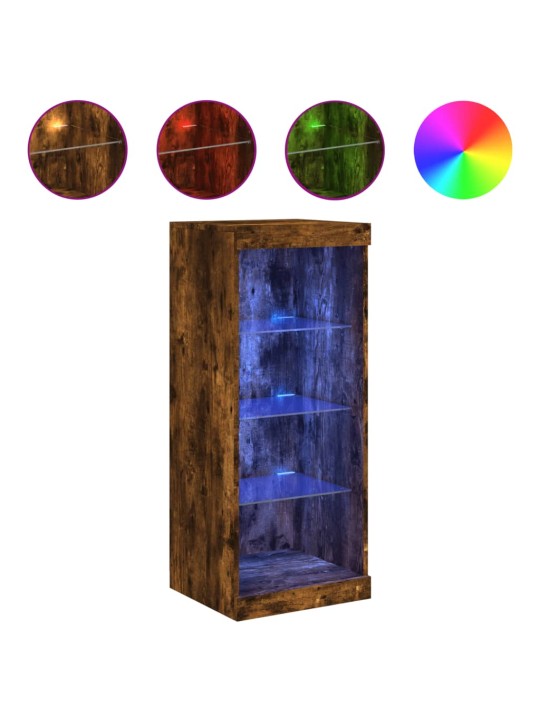 Kumode ar led lampiņām, ozolkoka krāsa, 41x37x100 cm