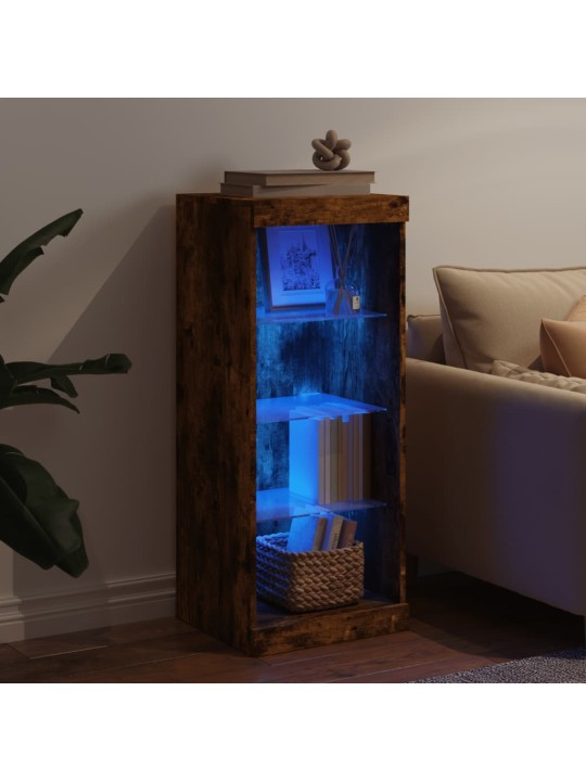 Kumode ar led lampiņām, ozolkoka krāsa, 41x37x100 cm
