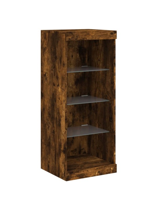 Kumode ar led lampiņām, ozolkoka krāsa, 41x37x100 cm