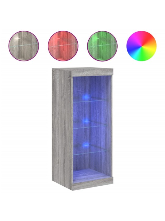 Kumode ar led lampiņām, pelēka ozolkoka krāsa, 41x37x100 cm