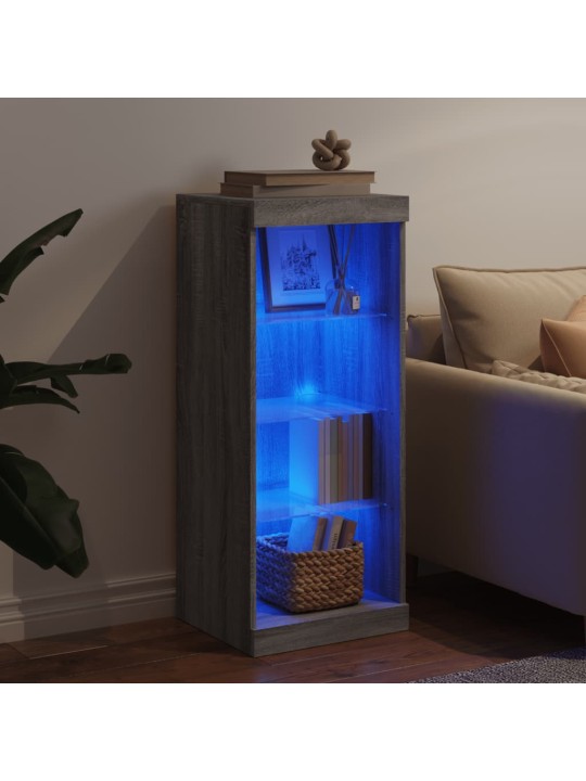 Kumode ar led lampiņām, pelēka ozolkoka krāsa, 41x37x100 cm