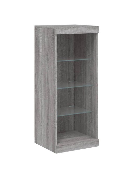 Kumode ar led lampiņām, pelēka ozolkoka krāsa, 41x37x100 cm