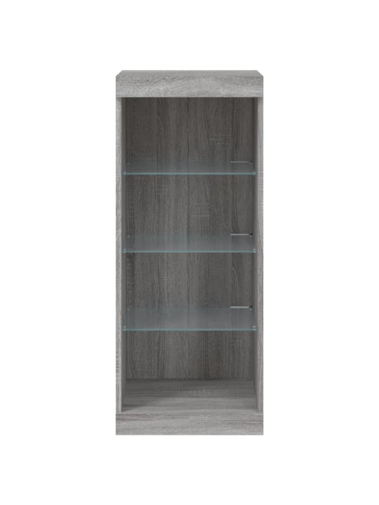 Kumode ar led lampiņām, pelēka ozolkoka krāsa, 41x37x100 cm