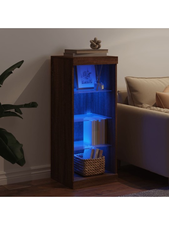 Kumode ar led lampiņām, brūna koka krāsa, 41x37x100 cm