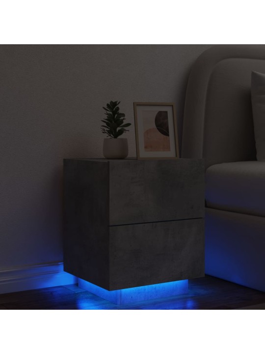 Naktsskapītis ar led, betona pelēki, inženierijas koks