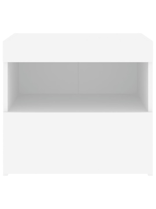 Naktsskapītis ar led, balts, 50x40x45 cm