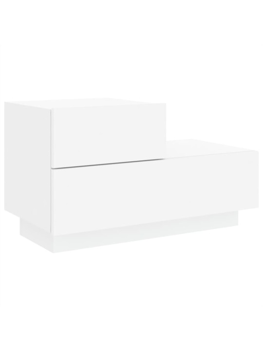 Naktsskapītis ar led, balts, 70x36x40,5 cm