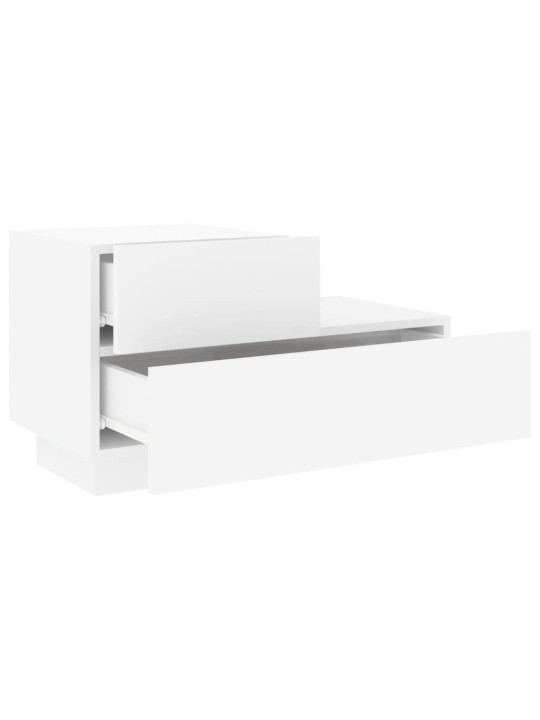 Naktsskapītis ar led, balts, 70x36x40,5 cm