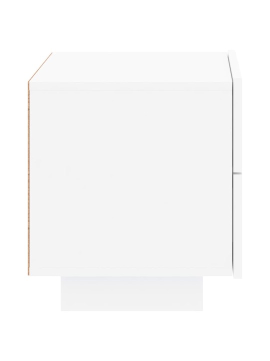 Naktsskapītis ar led, balts, 70x36x40,5 cm