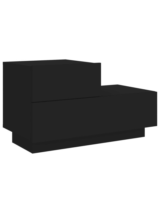Naktsskapītis ar led, melns, 70x36x40,5 cm