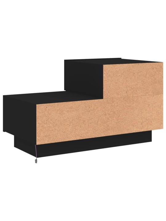 Naktsskapītis ar led, melns, 70x36x40,5 cm
