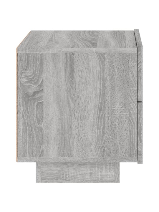 Naktsskapītis ar led, pelēka ozolkoka krāsa, 70x36x40,5 cm