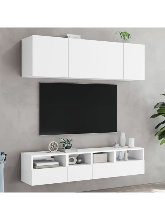 Tv skapīši, 2 gab., balts, 40x30x30 cm, inženierijas koks