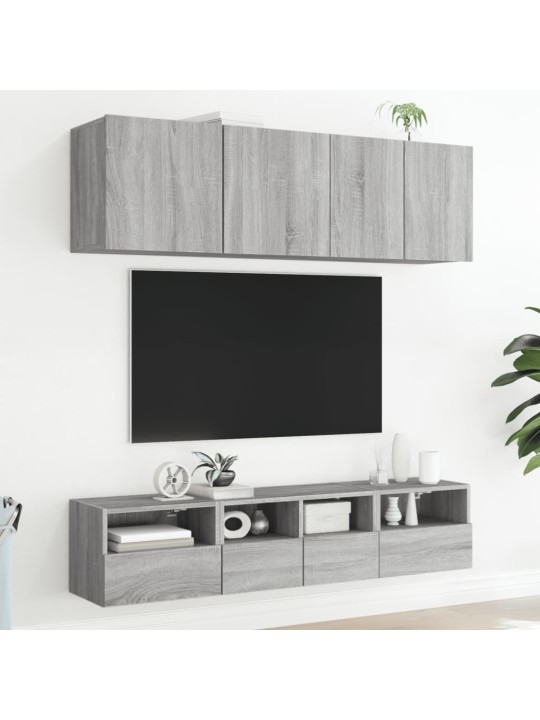 Tv skapīši, 2 gab., pelēki, 40x30x30 cm, inženierijas koks