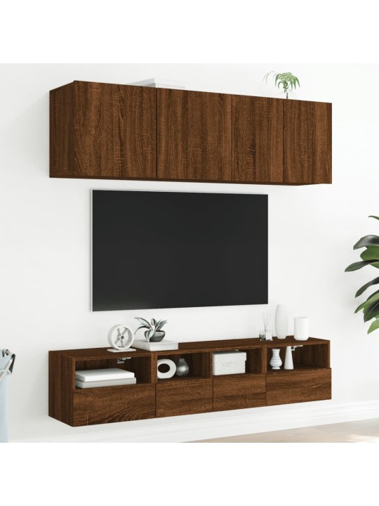 Tv skapīši, 2 gab., brūns, 40x30x30 cm, inženierijas koks