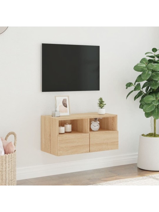 Tv sienas skapītis, ozola, 60x30x30 cm, inženierijas koks