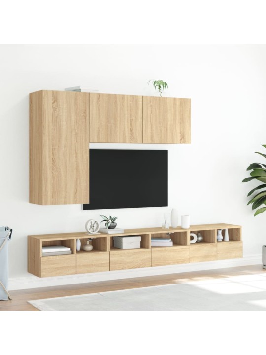 Tv sienas skapītis, ozola, 60x30x30 cm, inženierijas koks